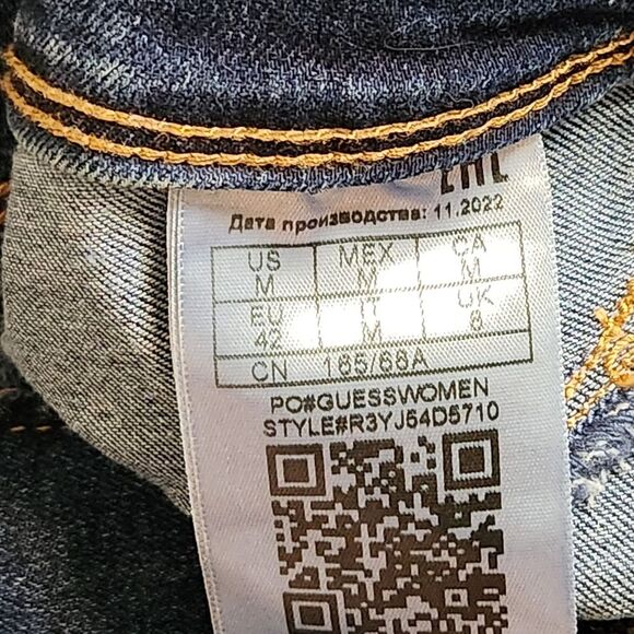 Guess Denim Pencil Skirt High Waist Button Front Blue Stretch Women's Medium - Picture 8 of 11